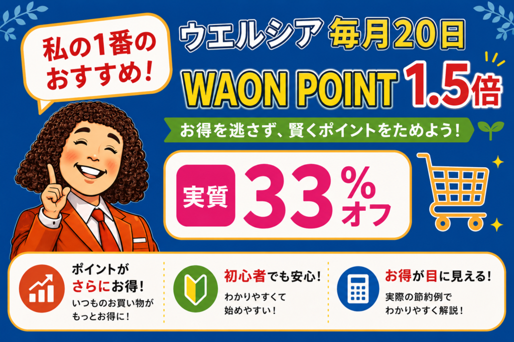 ウエル活とは？ 毎月20日にWAON POINTを使うと実質33%お得になる仕組みと、ポイントを月1万以上貯める具体的な方法