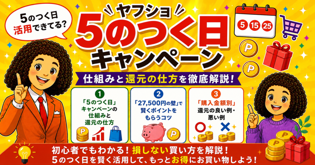 ヤフショ「5のつく日」完全ガイド｜27,500円の壁・エントリー方法・失敗しない買い方まとめ