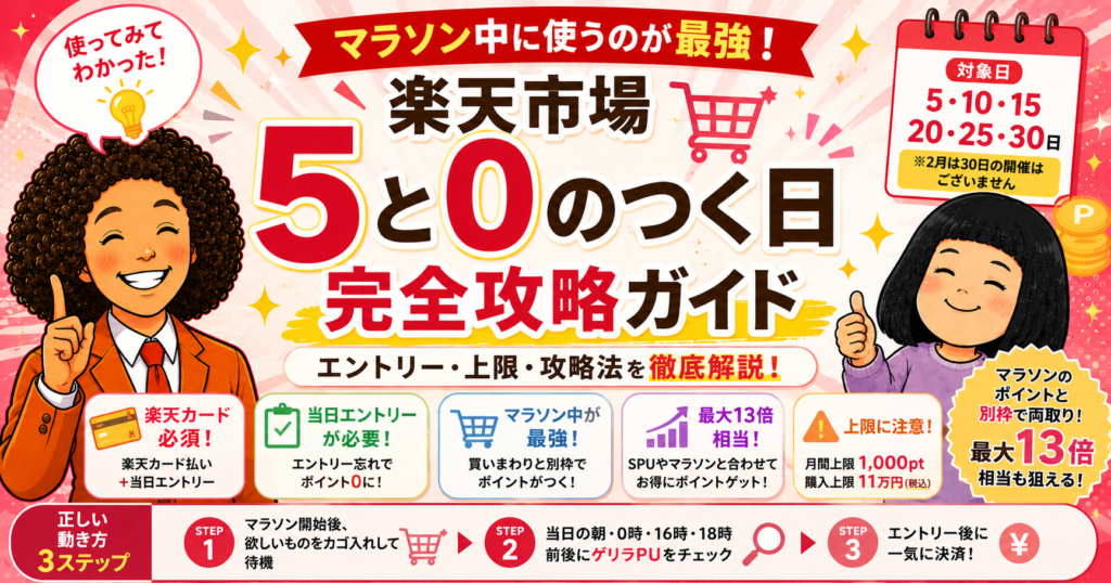 楽天市場「5と0のつく日」完全攻略｜マラソン中に使うのが最強な3つの理由