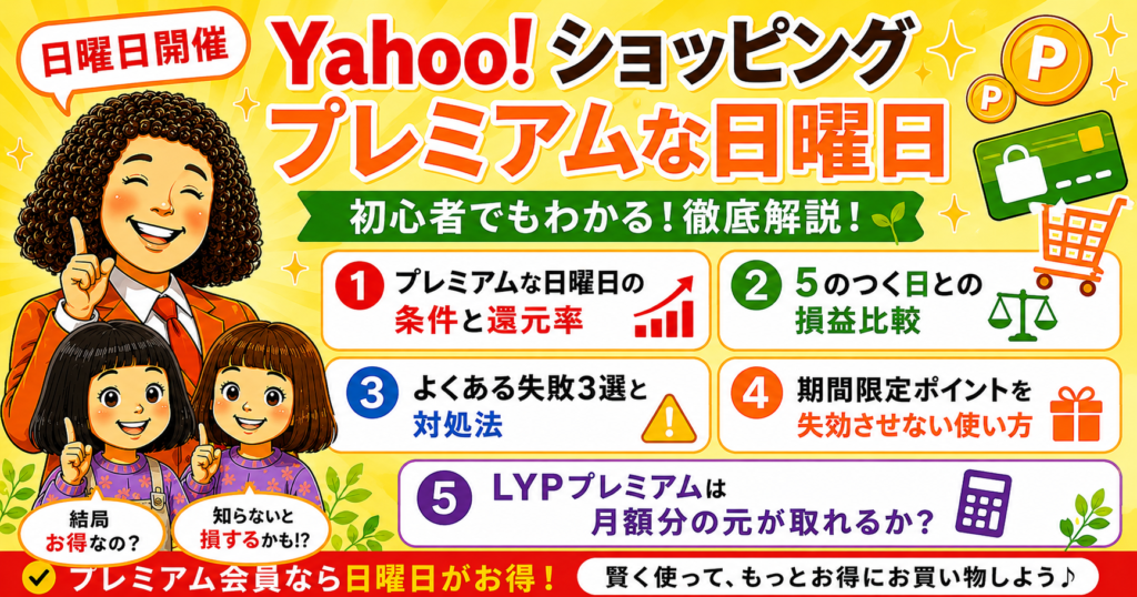 プレミアムな日曜日とは？条件・還元率・5のつく日との違いを解説