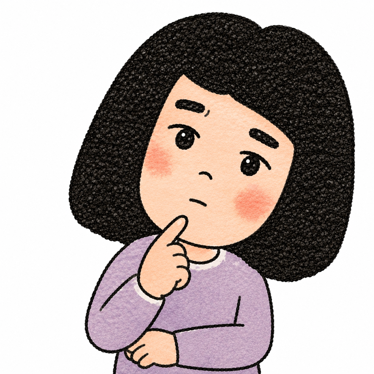 悩んでいるあすくん