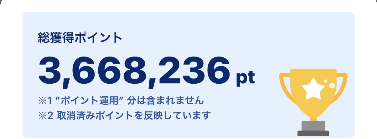 PayPayポイントの総獲得実績366万pt