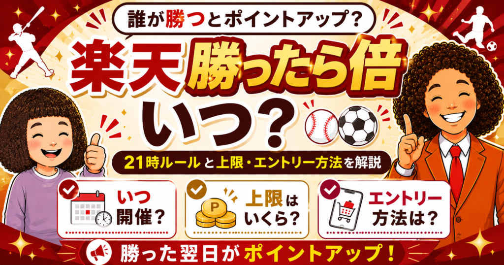 楽天勝ったら倍はいつ？21時ルールと上限・エントリー方法を解説