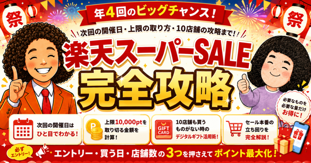 楽天スーパーセール攻略｜次回はいつ？損しない購入額と上限の取り切り方