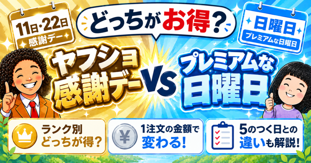 ヤフショ感謝デーとプレミアムな日曜日はどっちがお得？